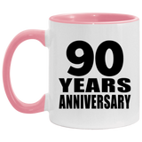 90th Anniversary 90 Years - 11oz Accent Mug Pink