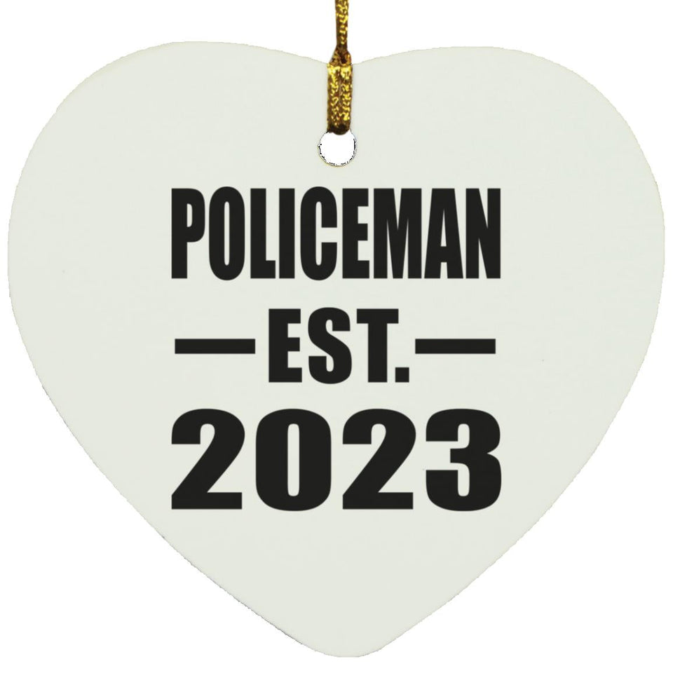 Policeman Established EST. 2023 - Heart Ornament