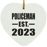 Policeman Established EST. 2023 - Heart Ornament