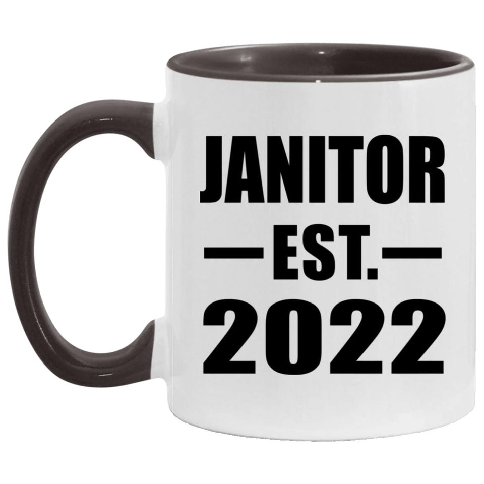 Janitor Established EST. 2022 - 11oz Accent Mug Black