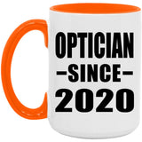 Optician Since 2020 - 15oz Accent Mug Orange