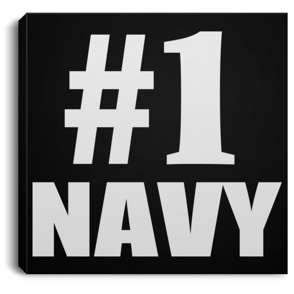 Number One #1 Navy - Canvas Square