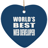 World's Best Web Developer - Heart Ornament