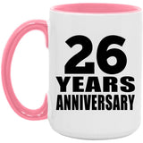 26th Anniversary 26 Years Anniversary - 15oz Accent Mug Pink