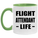 Flight Attendant Life - 11oz Accent Mug Green