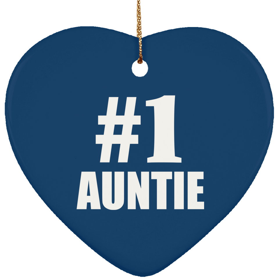 Number One #1 Auntie - Heart Ornament