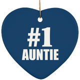Number One #1 Auntie - Heart Ornament