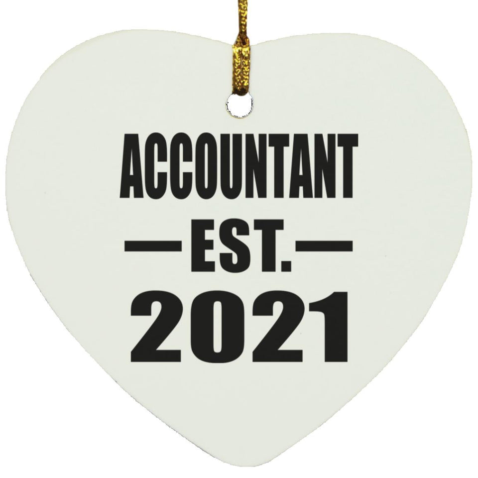 Accountant Established EST. 2021 - Heart Ornament
