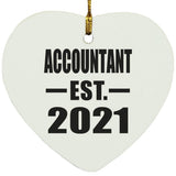 Accountant Established EST. 2021 - Heart Ornament