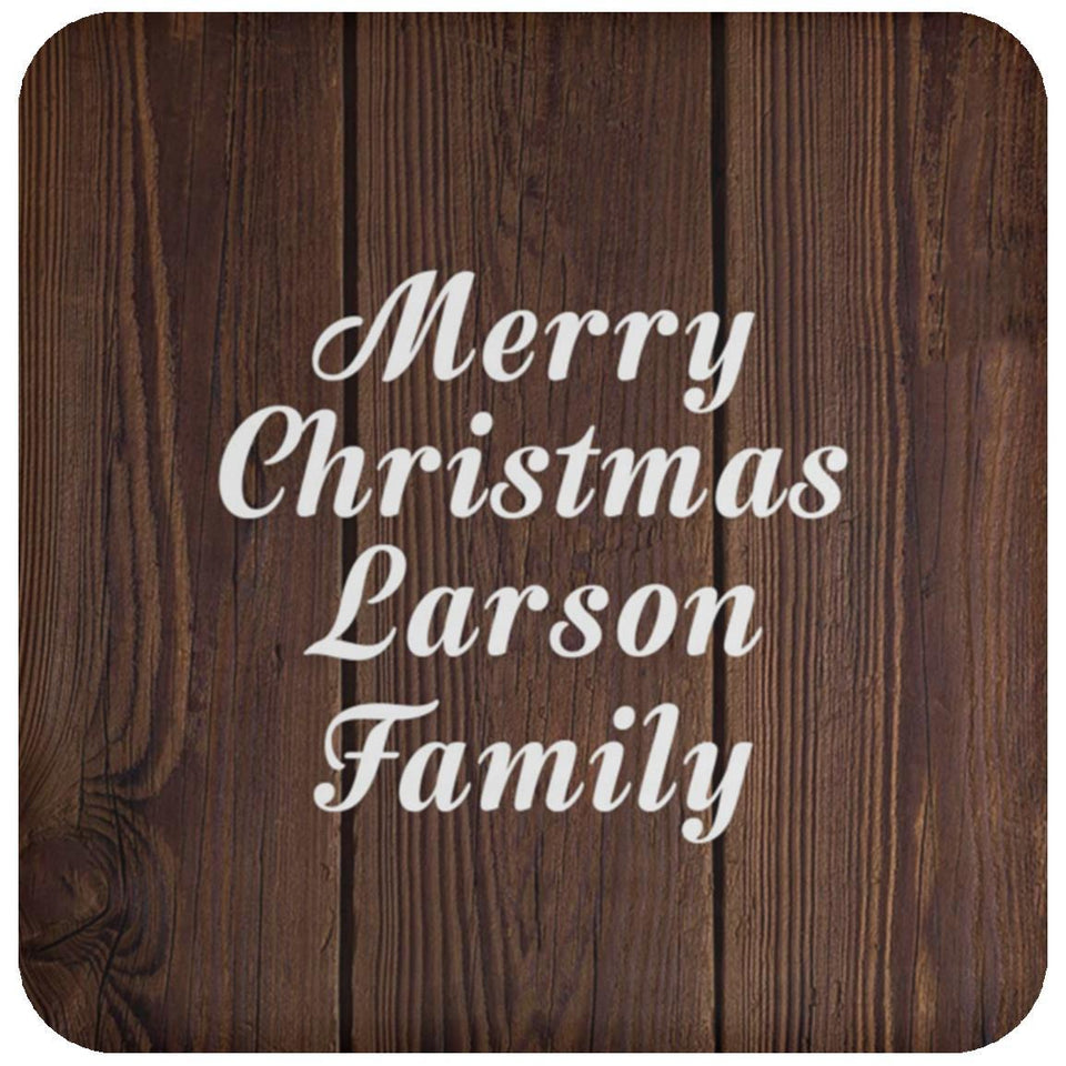 Merry Christmas Larson Family - Drink Coaster D