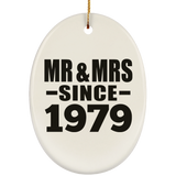 45th Anniversary Mr & Mrs Since 1979 - Oval Ornament