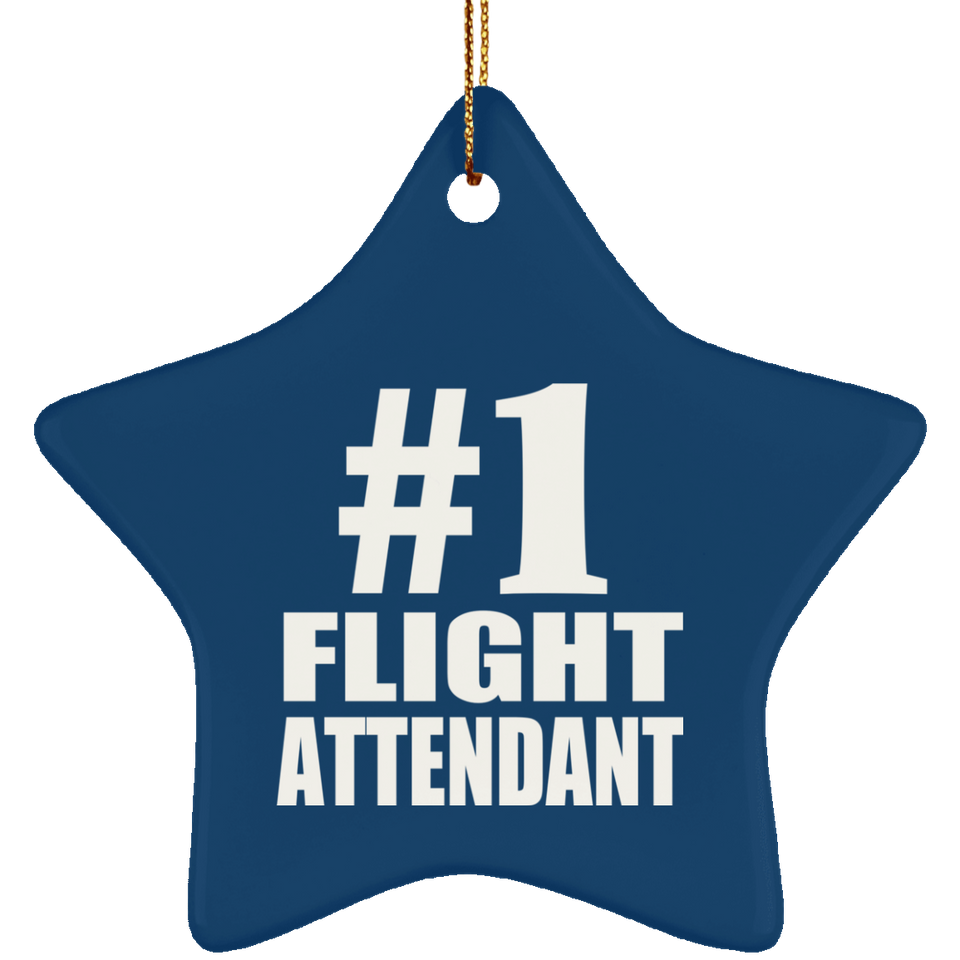 Number One #1 Flight Attendant - Star Ornament