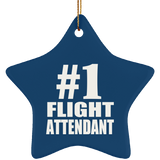 Number One #1 Flight Attendant - Star Ornament