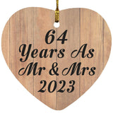 64 Years As Mr & Mrs 2023 - Heart Ornament C