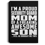 Proud Security Guard Mom Of Awesome Son - Canvas Portrait