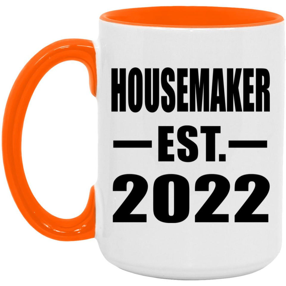 Housemaker Established EST. 2022 - 15oz Accent Mug Orange