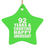 Happy 92nd Anniversary 92 Years & Counting - Star Ornament