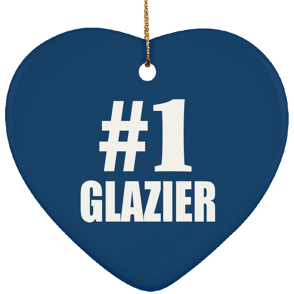 Number One #1 Glazier - Heart Ornament