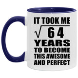 8th Birthday Took Square Root of 64 Years To Awesome - 11oz Accent Mug Purple