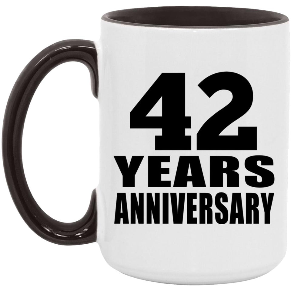 42nd Anniversary 42 Years - 15oz Accent Mug Black
