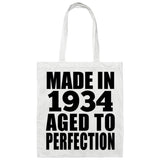 90th Birthday Made In 1934 Aged to Perfection - Tote Bag White