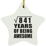 29th Birthday Square Root of 841 Years of Being Awesome - Star Ornament