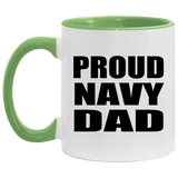 Proud Navy Dad - 11oz Accent Mug Green
