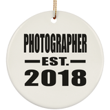 Photographer Established EST. 2018 - Circle Ornament