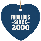 24th Birthday Fabulous Since 2000 - Heart Ornament
