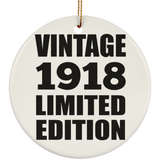 106th Birthday Vintage 1918 Limited Edition - Circle Ornament