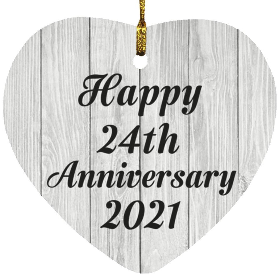 Happy 24th Anniversary 2021 - Heart Ornament F