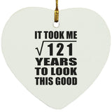 11th Birthday Took Square Root of 121 Years To Look Good - Heart Ornament