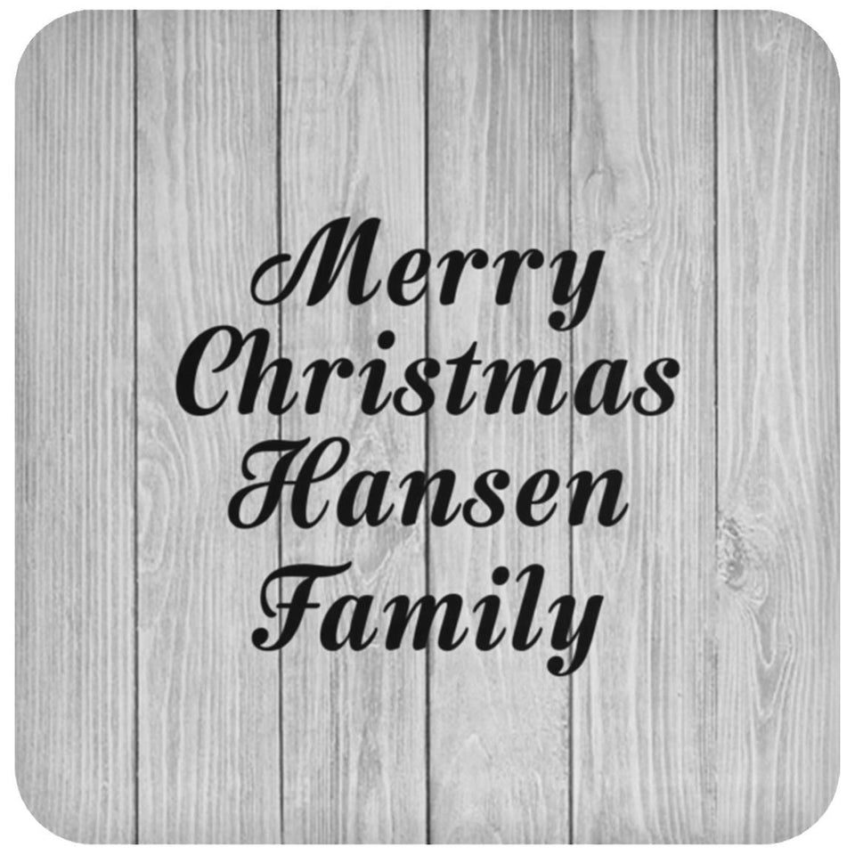 Merry Christmas Hansen Family - Drink Coaster F