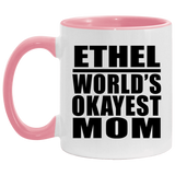 Ethel World's Okayest Mom - 11oz Accent Mug Pink