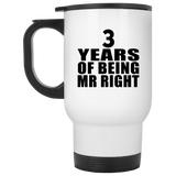 3rd Anniversary 3 Years Of Being Mr Right - White Travel Mug