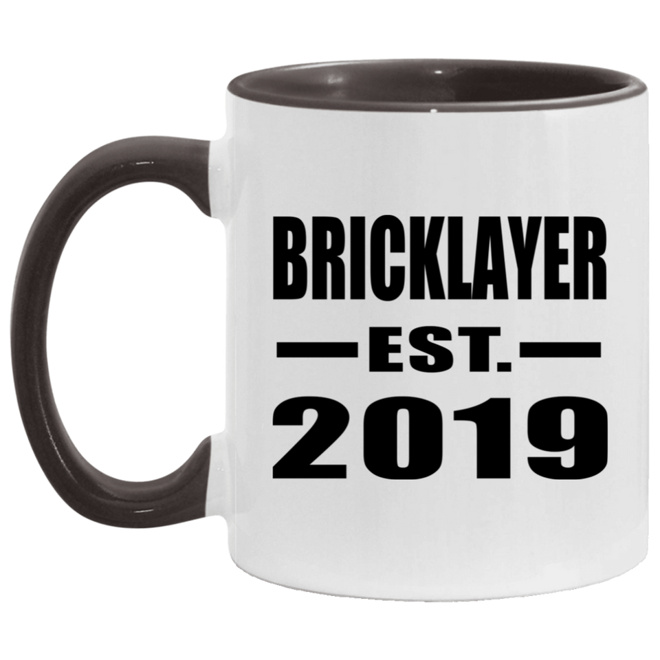 Bricklayer Established EST. 2019 - 11oz Accent Mug Black