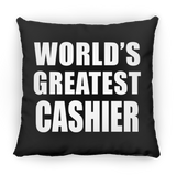 World's Greatest Cashier - Throw Pillow Black