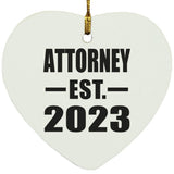 Attorney Established EST. 2023 - Heart Ornament