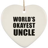 World's Okayest Uncle - Heart Ornament