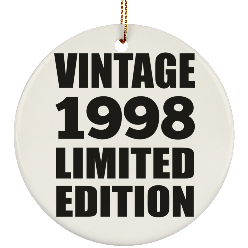 26th Birthday Vintage 1998 Limited Edition - Circle Ornament