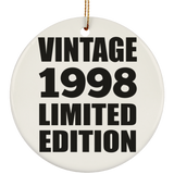 26th Birthday Vintage 1998 Limited Edition - Circle Ornament