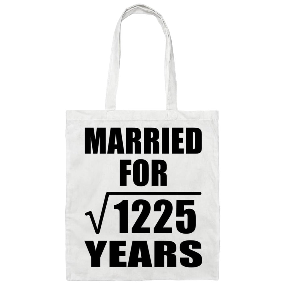 35th Anniversary Married For Square Root of 1225 Years - Tote Bag White