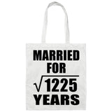 35th Anniversary Married For Square Root of 1225 Years - Tote Bag White