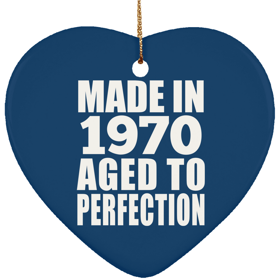 54th Birthday Made In 1970 Aged to Perfection - Heart Ornament