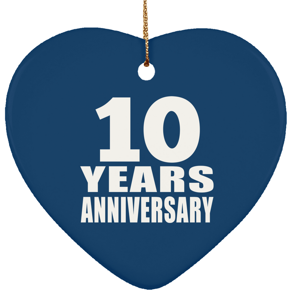 10th Anniversary 10 Years - Heart Ornament
