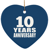 10th Anniversary 10 Years - Heart Ornament