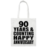 Happy 90th Anniversary 90 Years & Counting - Tote Bag White