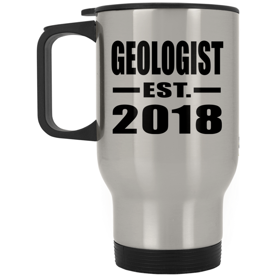 Geologist Established EST. 2018 - Silver Travel Mug