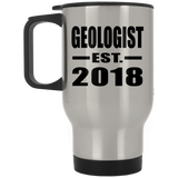 Geologist Established EST. 2018 - Silver Travel Mug