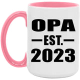 Opa Established EST. 2023 - 15oz Accent Mug Pink